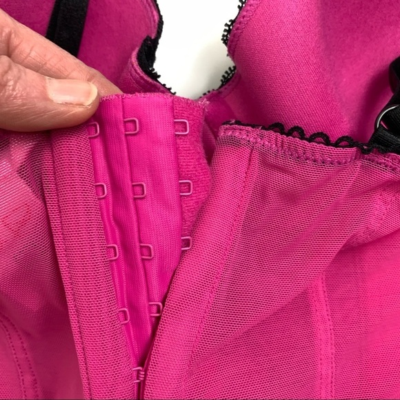 Sentiments Pink With Black Lace Trim Bustier 34B - Picture 4 of 5